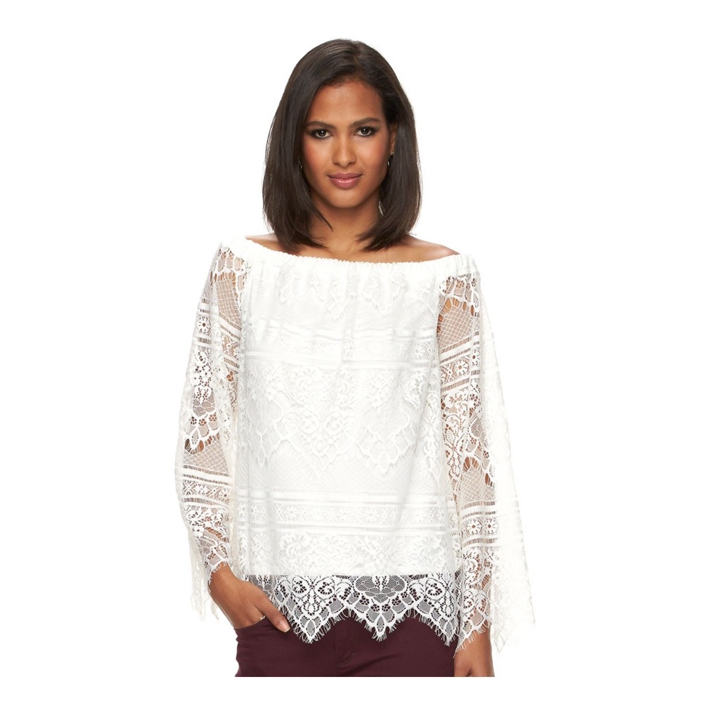 Apt. 9 Elegant White Lace Top Size XL